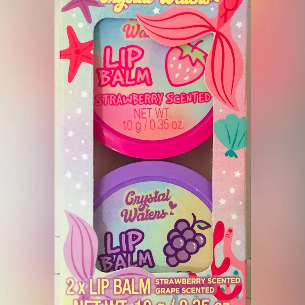 4piece strawberry and‎ grape flavored scented lip balms set new